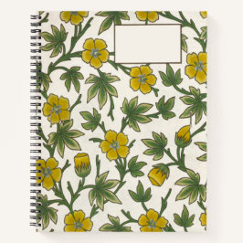 Cuaderno Floral amarilla vintage