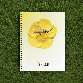 Cuaderno Floral Amarillo Elegante
