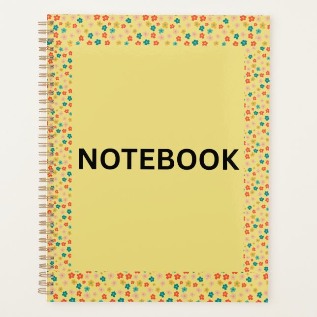 Cuaderno Floral Amarillo | Flores Pequeñas y Colo (Anverso)