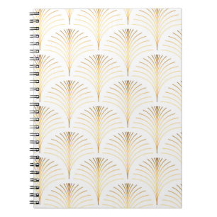 Cuaderno Floral Art Decó: Elegancia Dorada.