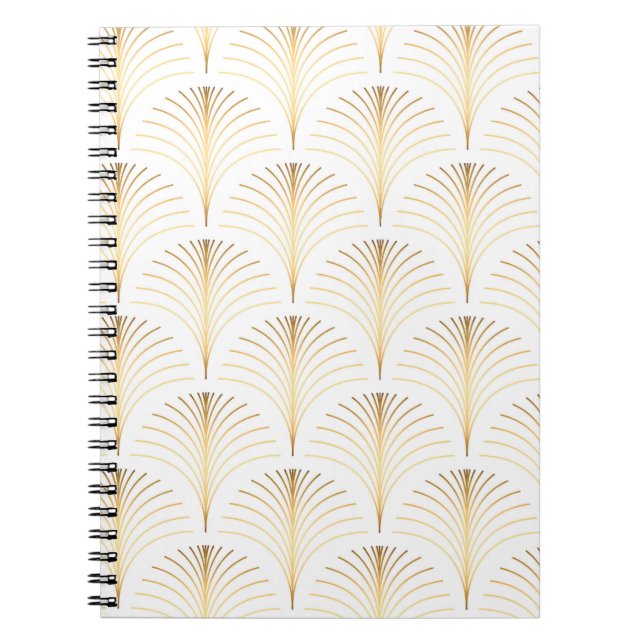 Cuaderno Floral Art Decó: Elegancia Dorada. (Frente)