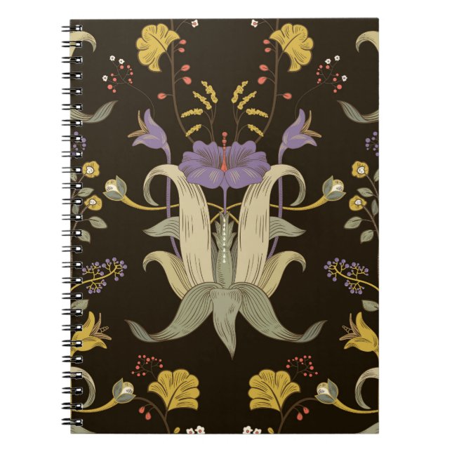 Cuaderno Floral Art Nouveau: Patrón de época (Frente)