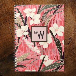 Cuaderno Floral Asiático Rosa Melocotón Blanco Chinoiserie