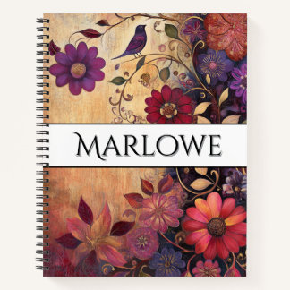 Cuaderno Floral Audaz Rústico Vintage 