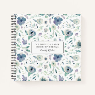 Cuaderno Floral azul acuarela Dormitorio de mesa de cama
