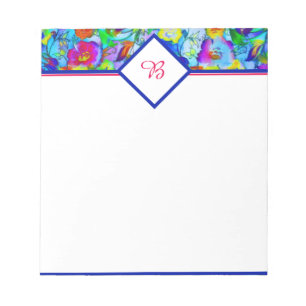 Cuaderno floral azul brillante