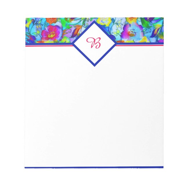 Cuaderno floral azul brillante (Frente)