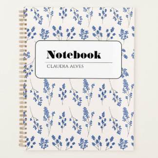 Cuaderno Floral Azul Elegante