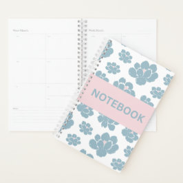 Cuaderno Floral Azul Elegante