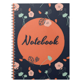 Cuaderno Floral azul naranja y oscuro