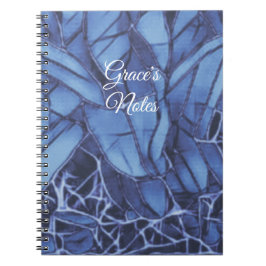 Cuaderno Floral azul oscuro a monograma