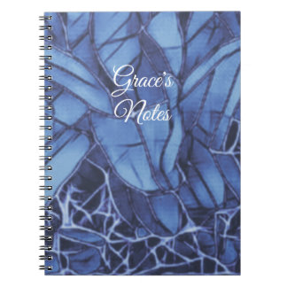 Cuaderno Floral azul oscuro a monograma