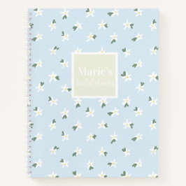 Cuaderno floral azul personalizable