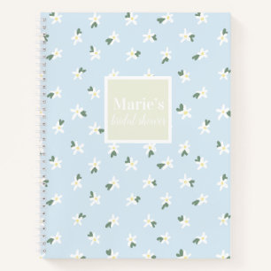 Cuaderno floral azul personalizable