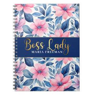 Cuaderno Floral azul señora Jefe