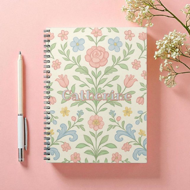 Cuaderno Floral azul verde rosa (Subido por el creador)