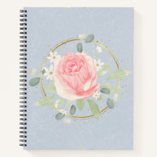 Cuaderno Floral azul vintage