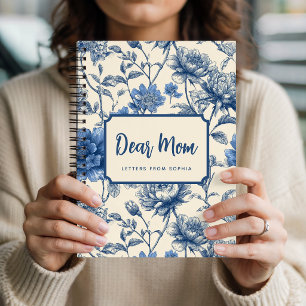 Cuaderno Floral Azul Vintage Día de la Madre   Querida Mamá