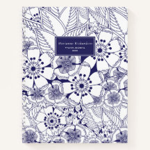 Floral azul y blanca llamada Revista de Oración