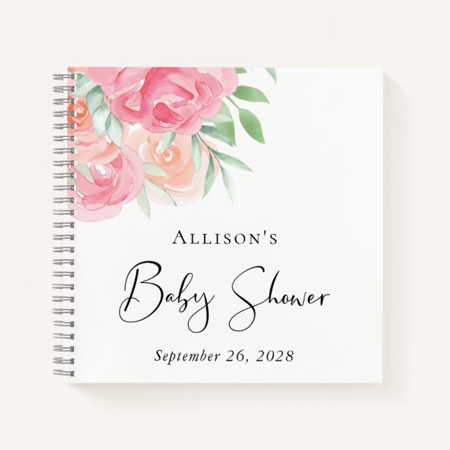 Cuaderno Floral Baby Shower Guest Book (Anverso)