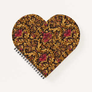 Cuaderno Floral Barroco Real con Adorno Dorado