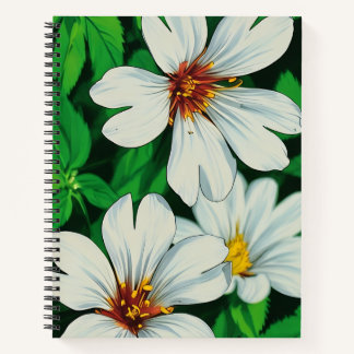 Cuaderno Floral blanca