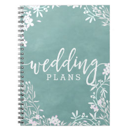 Cuaderno Floral blanca cualquier color acuarela Planificado