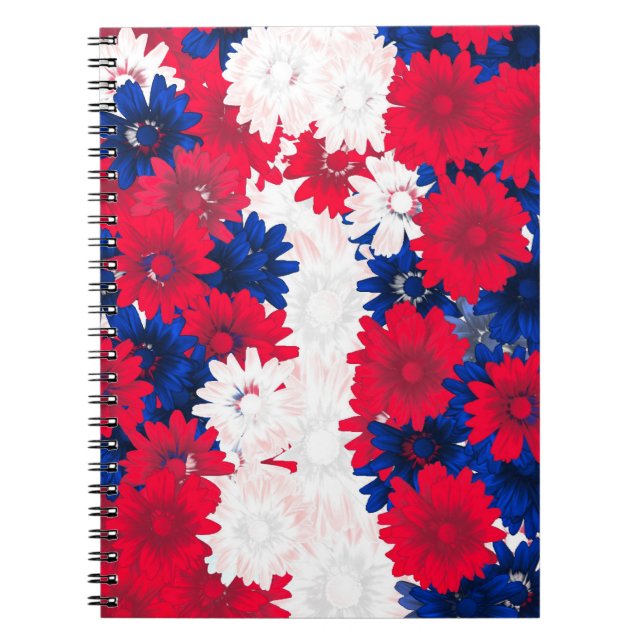 Cuaderno Floral blanca y azul (Frente)