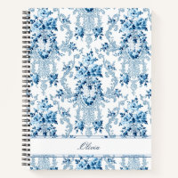 Floral blanca y azul Rococo francés personalizada 