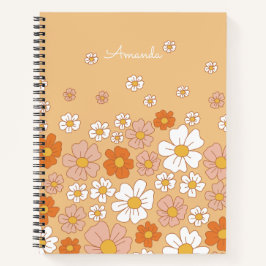 Cuaderno Floral blanca y naranja