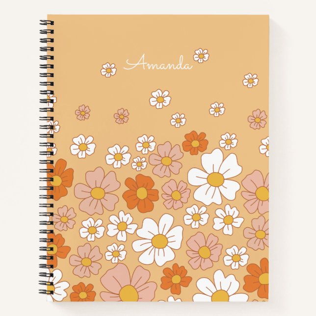 Cuaderno Floral blanca y naranja (Anverso)
