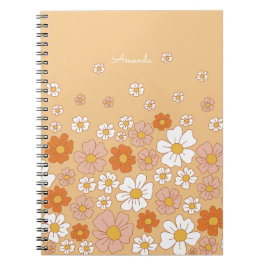 Cuaderno Floral blanca y naranja