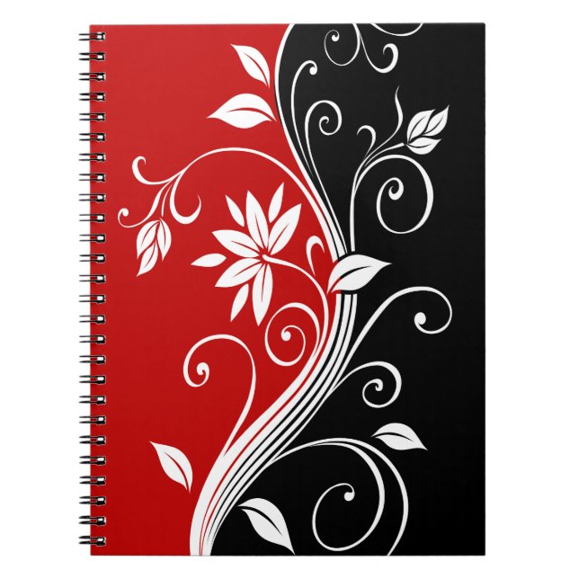Cuaderno Floral blanca y negra (Frente)
