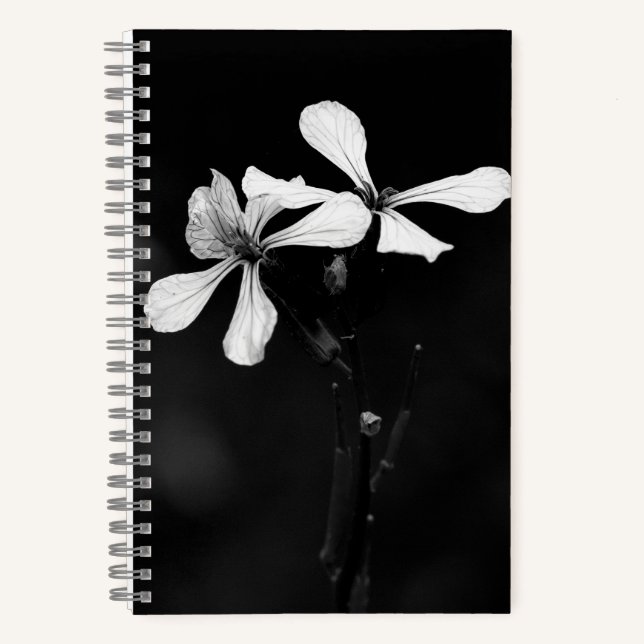 Cuaderno floral blanca y negra mínima (Anverso)