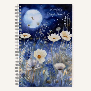 Cuaderno Floral Blue Moon Watercolor Personalizado Dream Jo