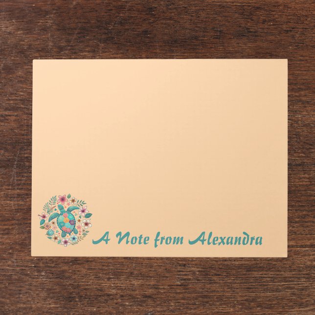 Cuaderno Floral Boho Tortuga Marina con Nombre par (Subido por el creador)