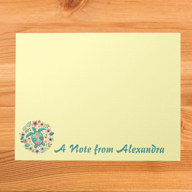 Cuaderno Floral Boho Tortuga Marina con Nombre par (Subido por el creador)