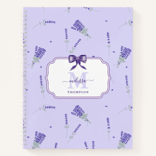 Cuaderno Floral Botánico Flor Silvestre Lavanda Púrpura