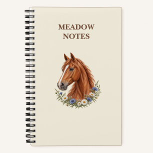 Cuaderno Floral Caballo Castaño Notas de Prado