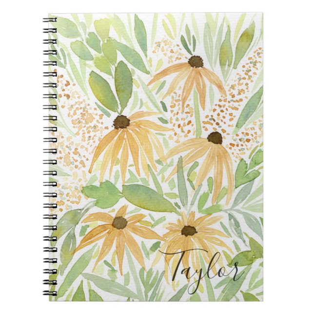 Cuaderno Floral Caída Susans Ojos Negros (Frente)