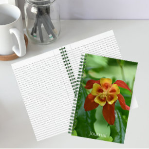 Cuaderno Floral colorida colorida de color rojo y amarillo
