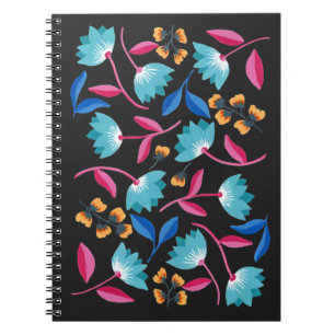 Cuaderno Floral colorida de folkart abstracto