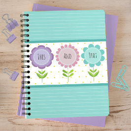 Cuaderno Floral colorida y rayas