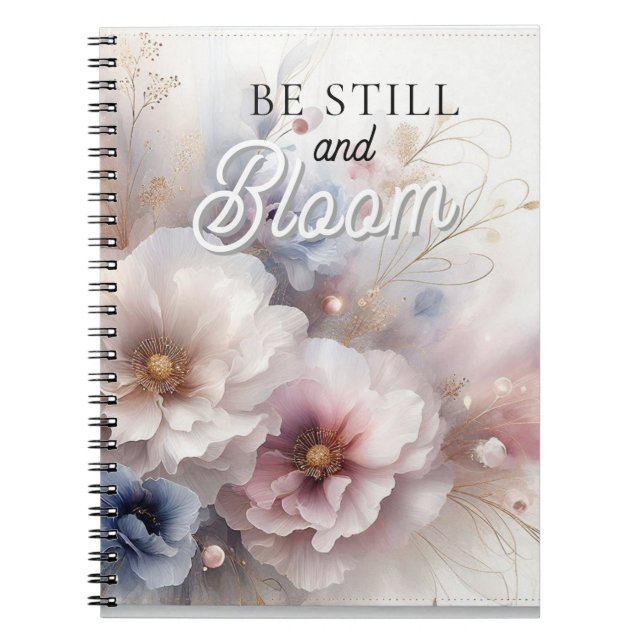 Cuaderno Floral Cristiano "Quédate quieto y florec (Frente)