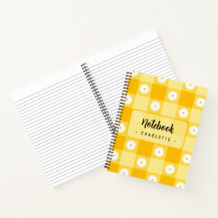 Cuaderno Floral Cuadrada Amarilla