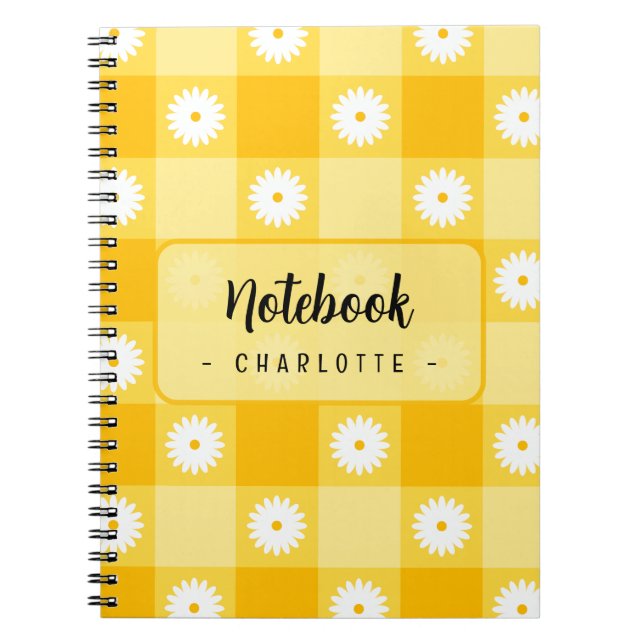 Cuaderno Floral Cuadriculado Amarillo (Frente)