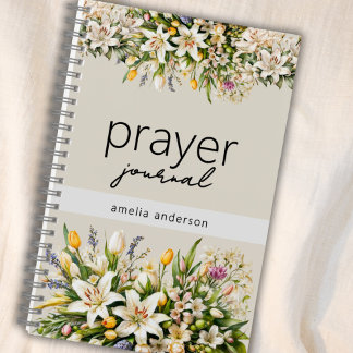 Cuaderno Floral Custom Name Christian Prayer Journal 