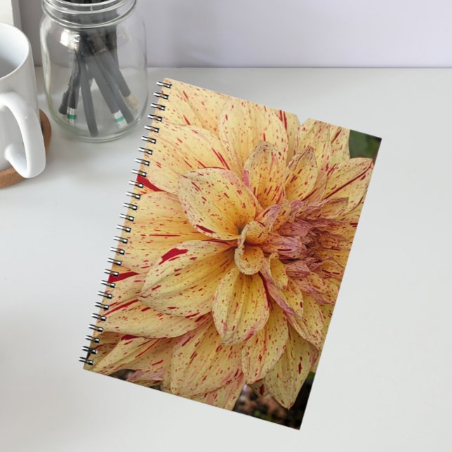 Cuaderno Floral Dahlia variada amarilla y roja (In Situ)