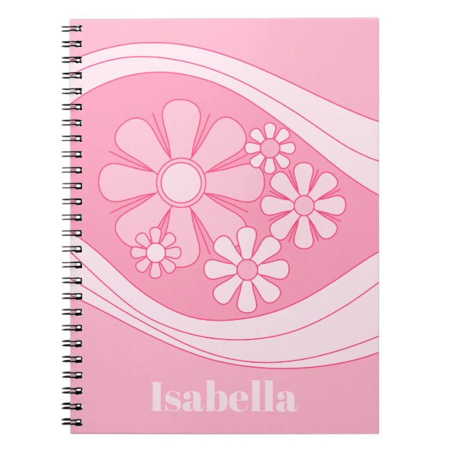 Cuaderno Floral Daydream Retro 60 Pink Personalizado (Frente)