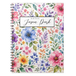 Cuaderno floral de acuarela